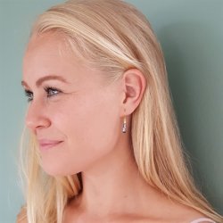 Raindrop reringe - "Crystal Silver Night"/guld